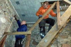 Einbau der Turmtreppe am 29. Oktober